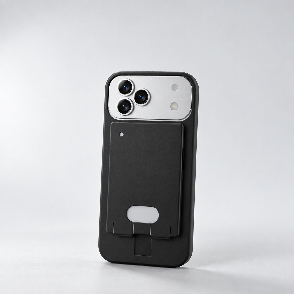 Pillion case for iPhone 18 Pro in matte black, back view