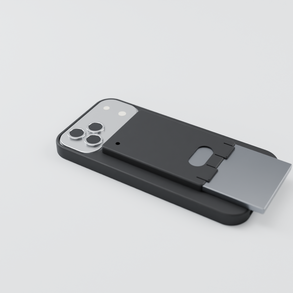 Pillion case with the Pocket AI recorder sliding out of the sleeve