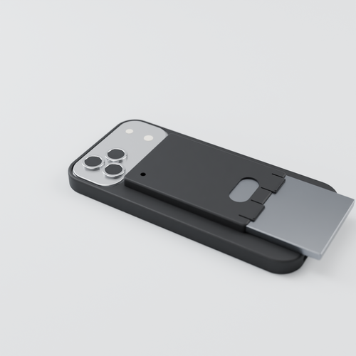 Pillion case with the Pocket AI recorder sliding out of the sleeve